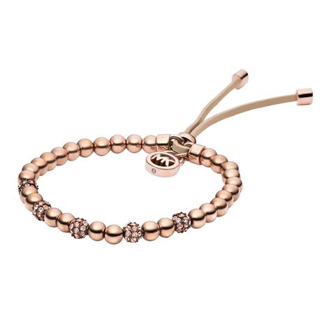 michael kors brilliance rose gold plated bead bracelet uk|Michael Kors rose gold satchel.